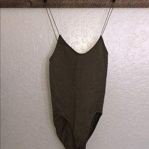 Olive green body suit from Urban outfitters